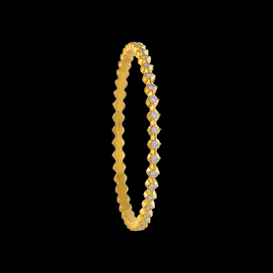 Plain Single Line Diamond Bangle Sets - Krishna Jewellers Pearls and Gems