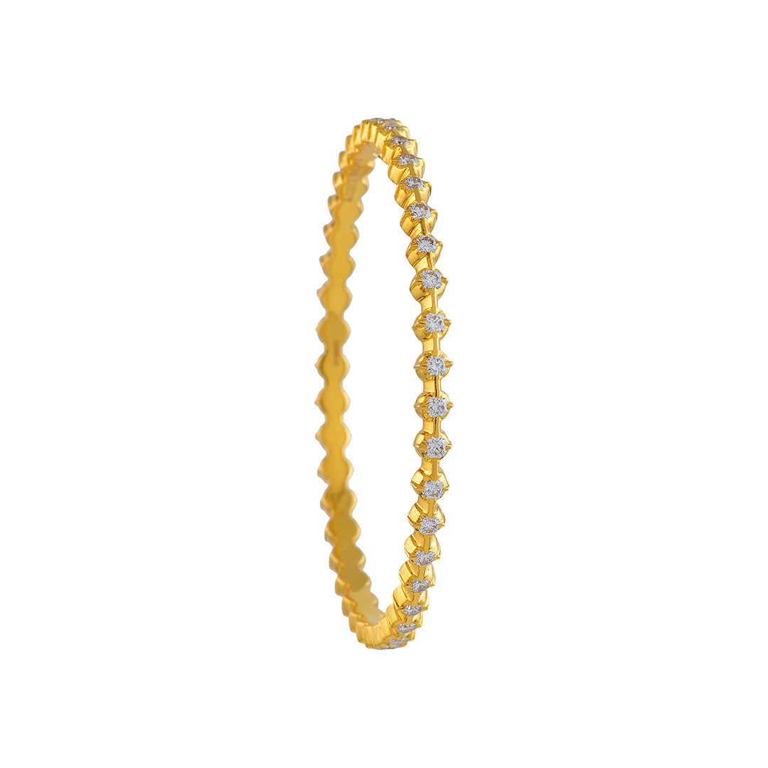 Plain Single Line Diamond Bangle Sets - Krishna Jewellers Pearls and Gems
