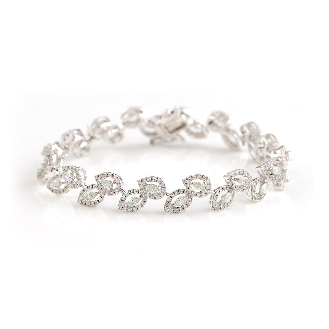 Leaf design diamond bracelet - Krishna Jewellers Pearls and Gems