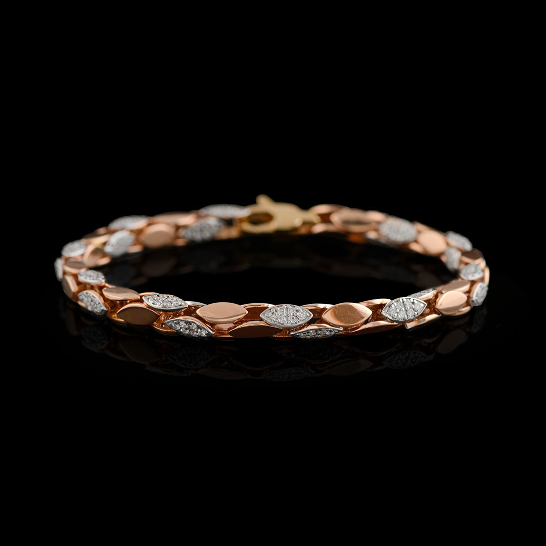 Pear Mesh Diamond Bracelet in Rose Gold - Krishna Jewellers Pearls and Gems