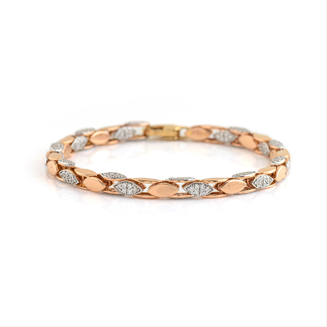 Pear Mesh Diamond Bracelet in Rose Gold - Krishna Jewellers Pearls and Gems