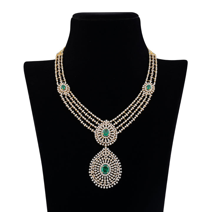 4 Layerd Diamond Haram - Krishna Jewellers Pearls and Gems