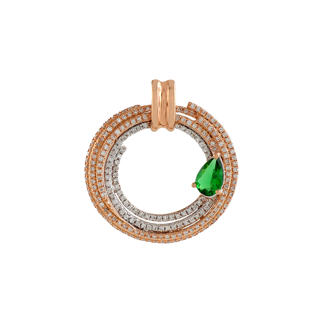 Multi Circle Diamond Pendant - Krishna Jewellers Pearls and Gems
