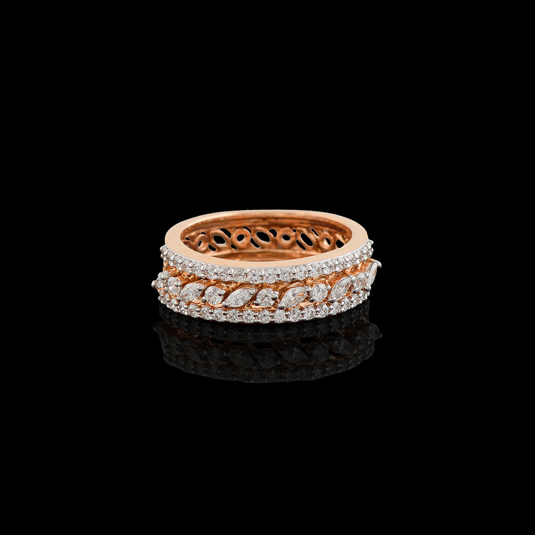Rose Gold Diamond Engagement Ring - Krishna Jewellers Pearls and Gems