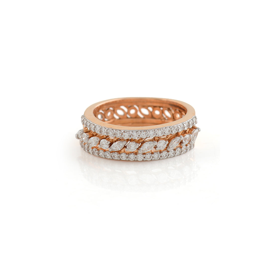 Rose Gold Diamond Engagement Ring - Krishna Jewellers Pearls and Gems