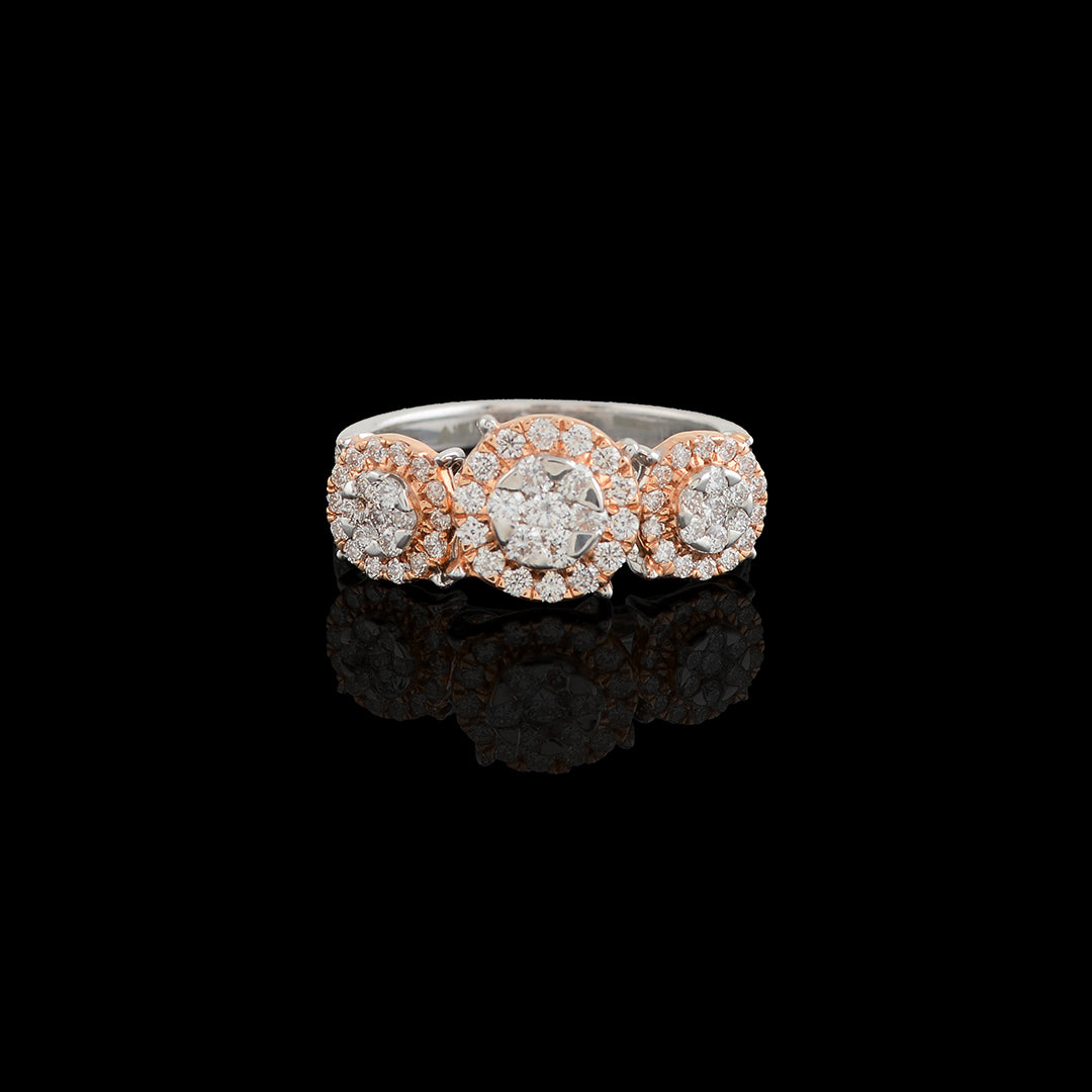 Triple Head Diamond Ring - Krishna Jewellers Pearls and Gems