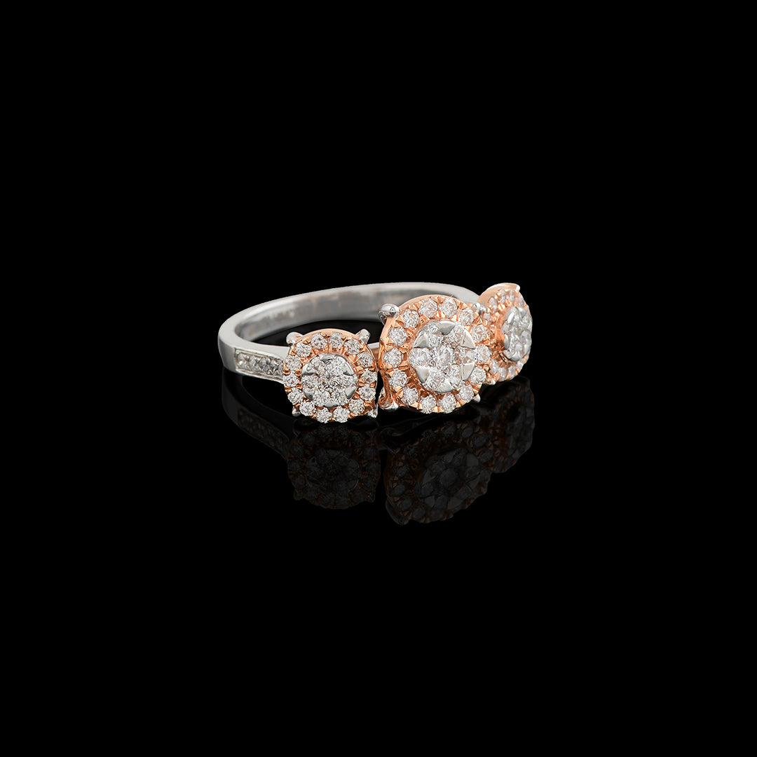 Triple Head Diamond Ring - Krishna Jewellers Pearls and Gems