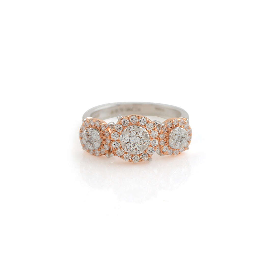Triple Head Diamond Ring - Krishna Jewellers Pearls and Gems