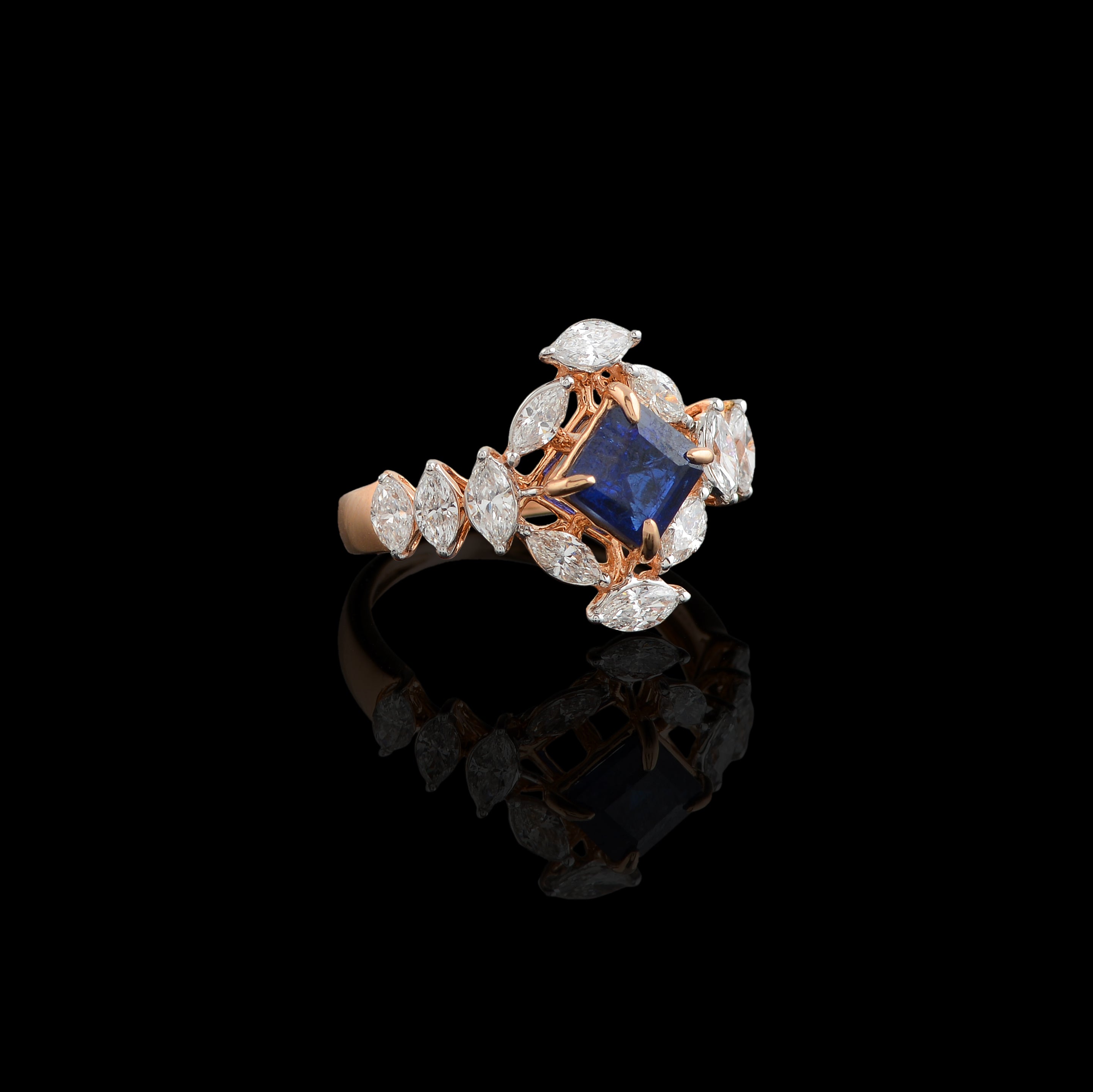 Rose Gold Pearl diamond Ring - Krishna Jewellers Pearls and Gems