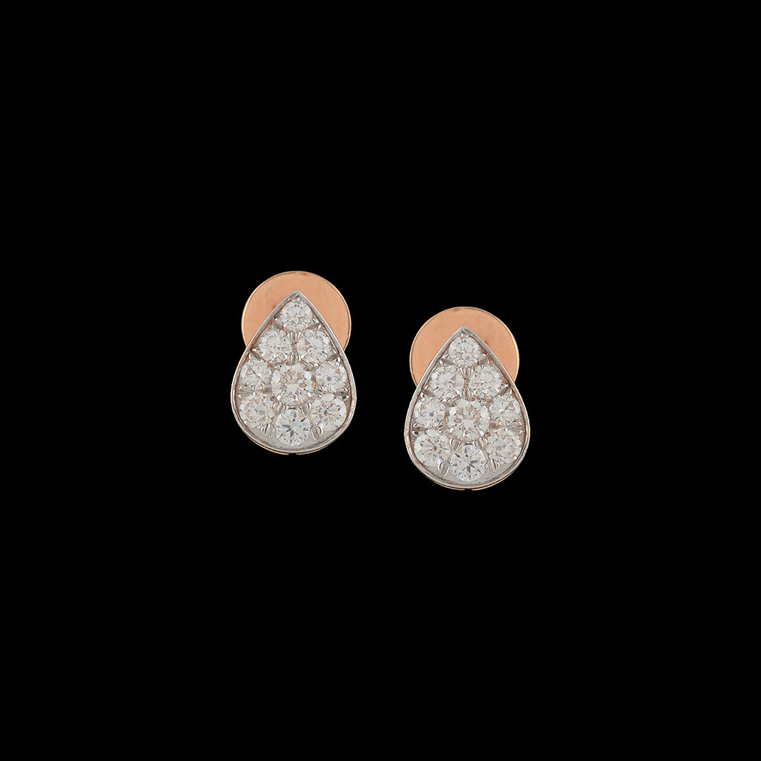 Teardrop Shape Diamond Earrings - Krishna Jewellers Pearls and Gems