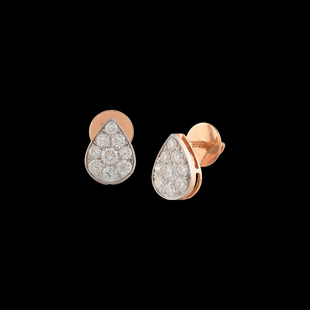 Teardrop Shape Diamond Earrings - Krishna Jewellers Pearls and Gems