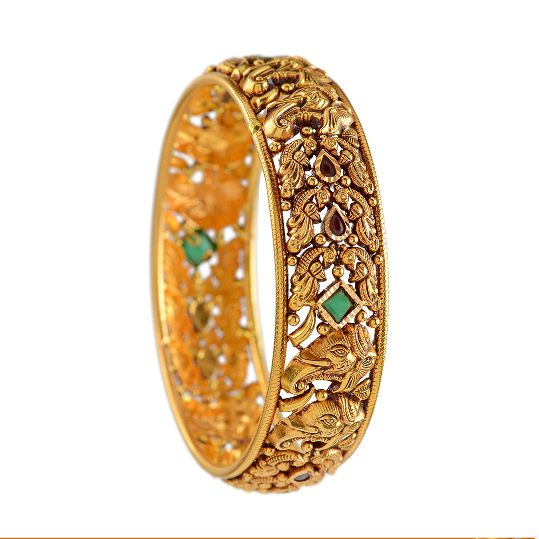 22K Gold Bangles in Nakshi Work - Krishna Jewellers Pearls and Gems