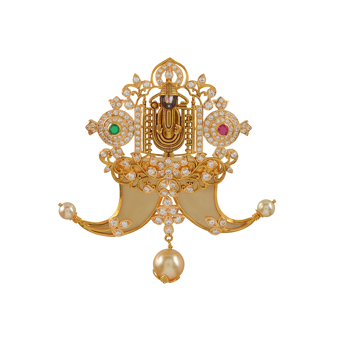 Lord Balaji Gold Pendant - Krishna Jewellers Pearls and Gems