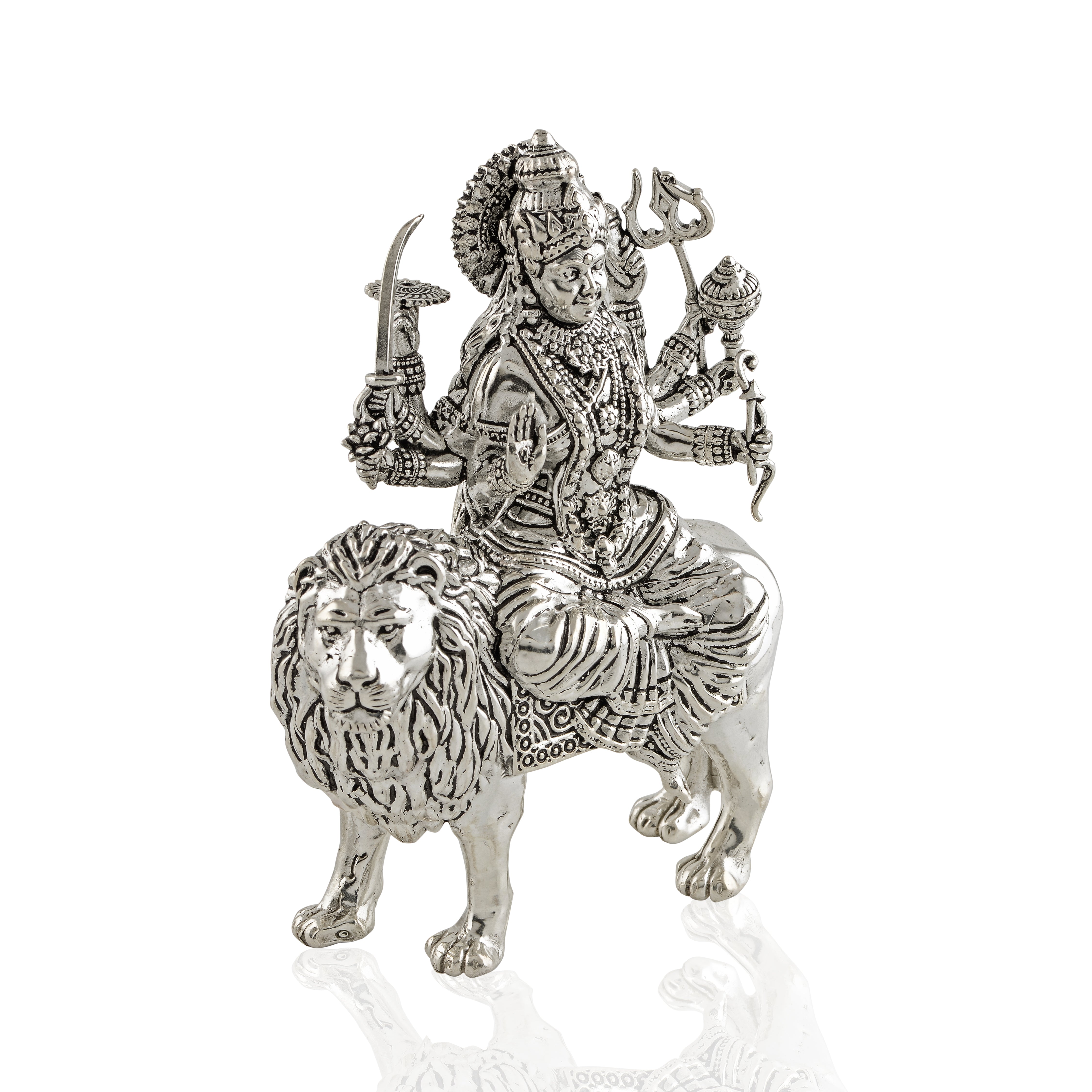 Goddess Durga Idol In Silver