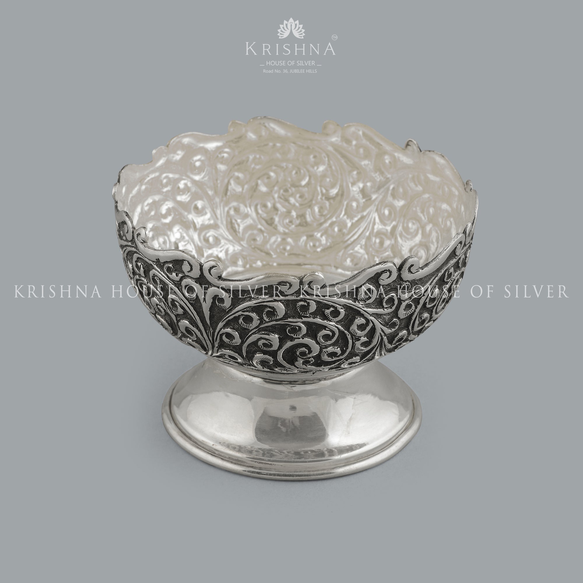 Contemporary Silver Flower Basket