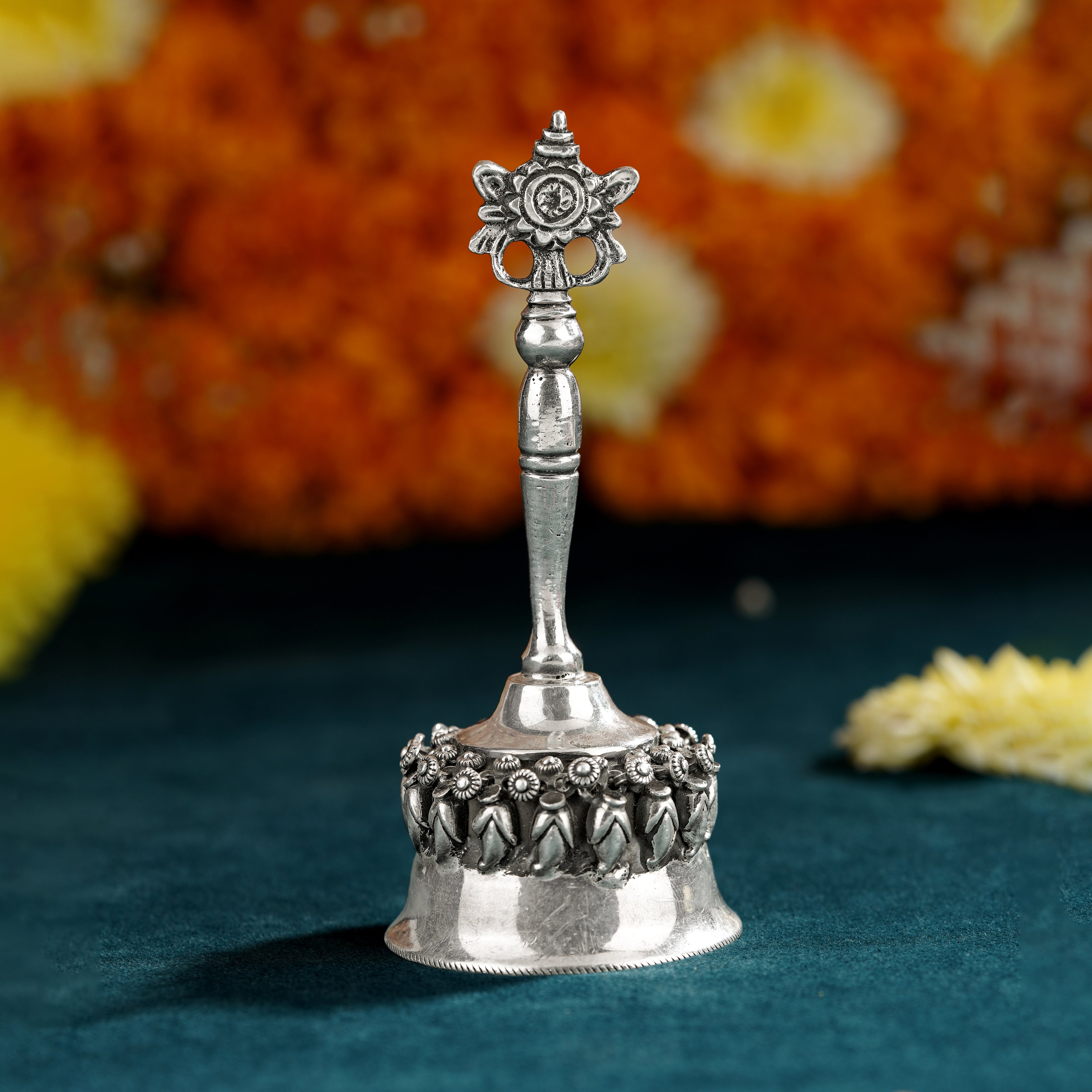 Shanka-Chakra Silver Pooja Bell