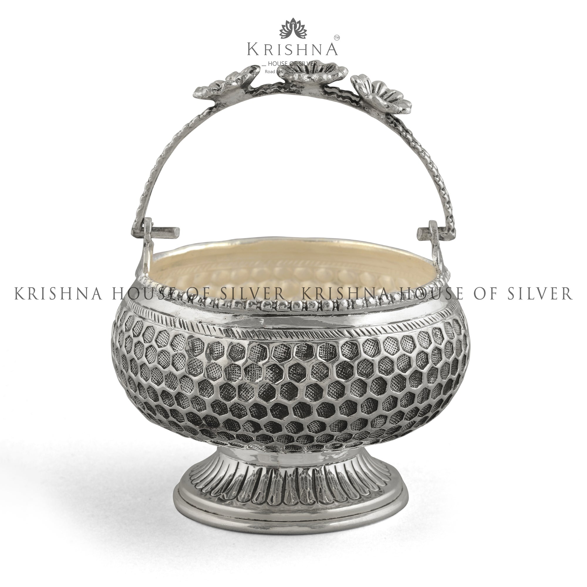 Silver Bowl in Flower Designs