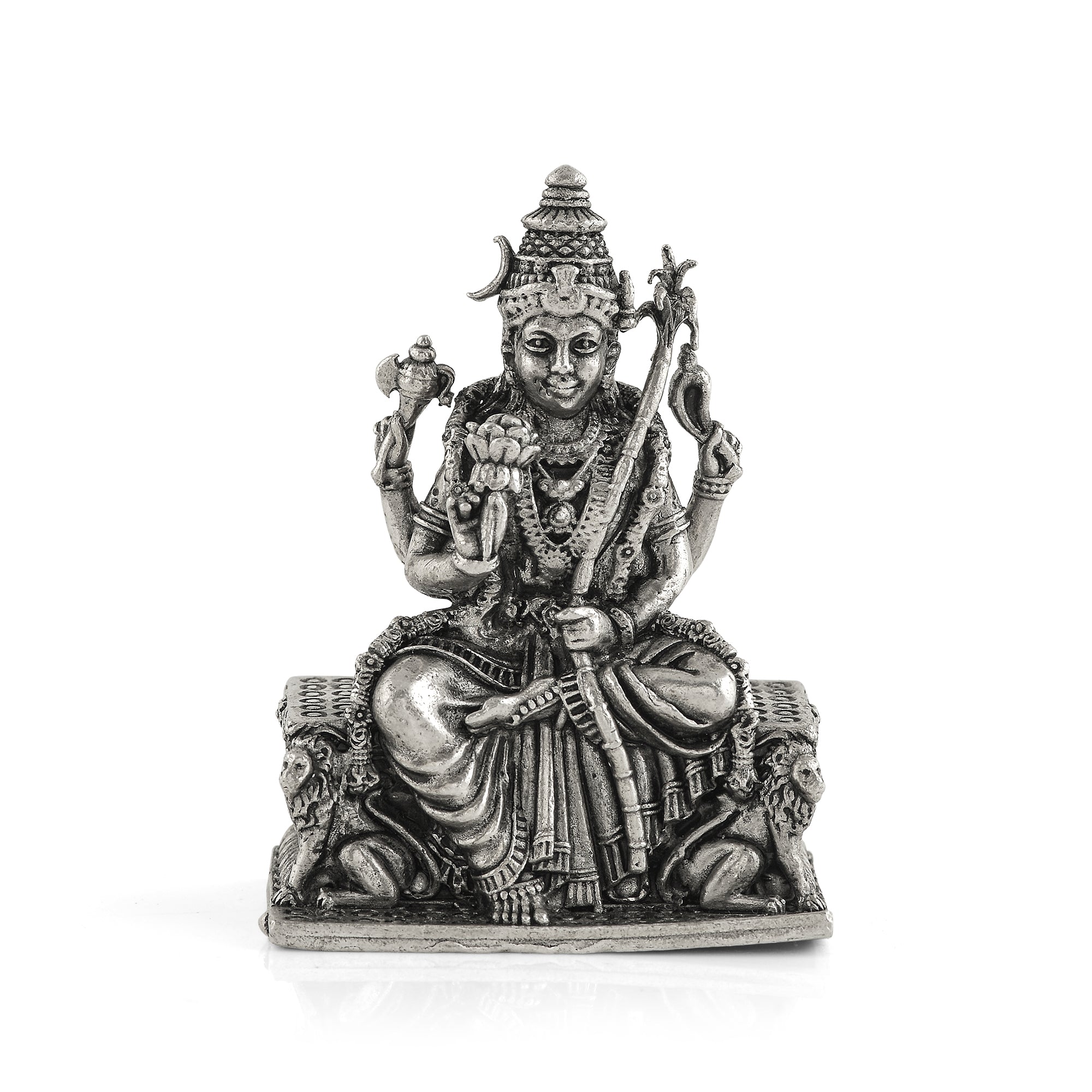 INTERNATIONAL GIFT® Silver Plated Pagdi Ganesh God Idol Statue Oxidized  Finish with 2 Piece Hand Diya with Beautiful Velvet Box Packing and with  Carry Bag (10H x 8W x 8L Centimeters) :