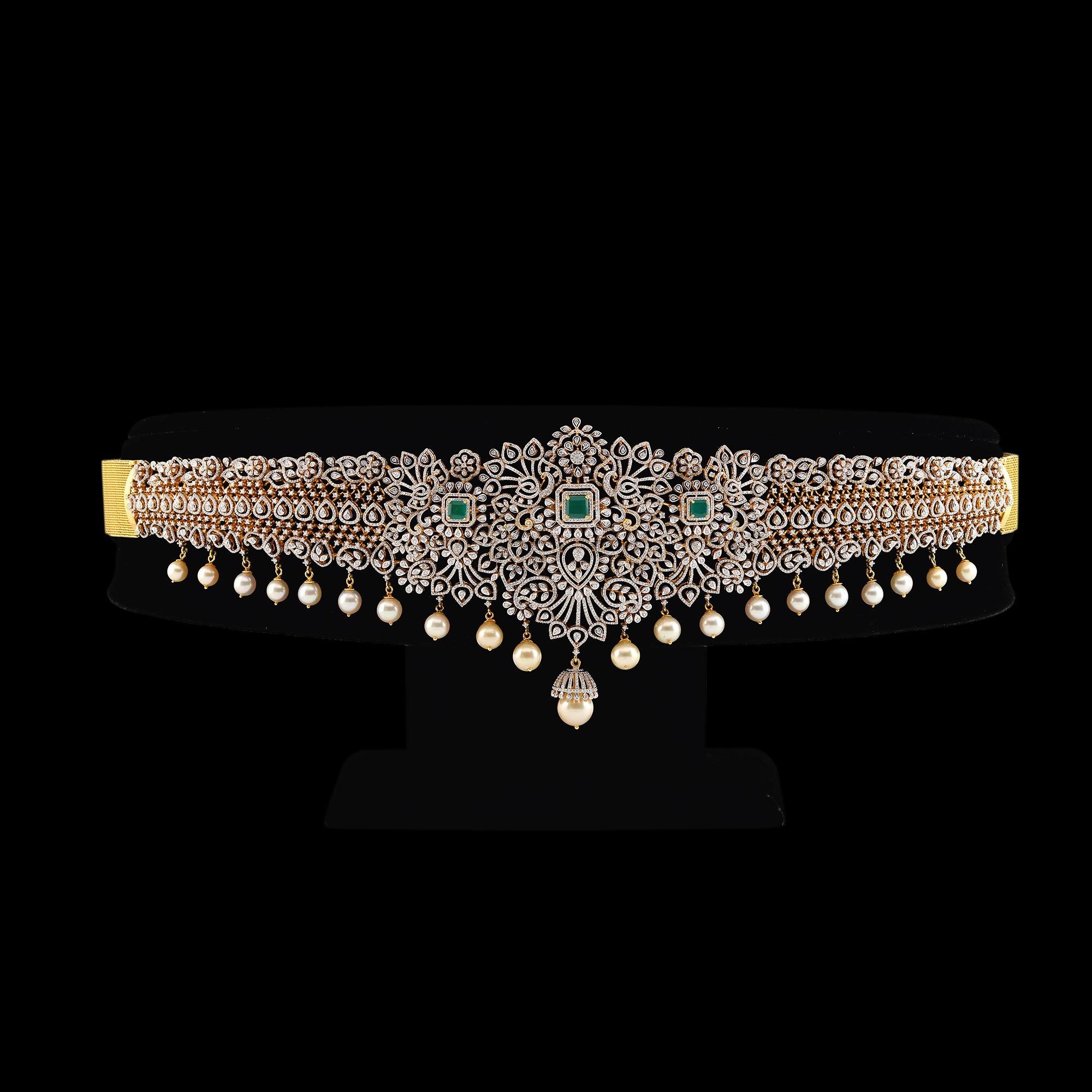 Diamond Vaddanam Crafted with18k Gold