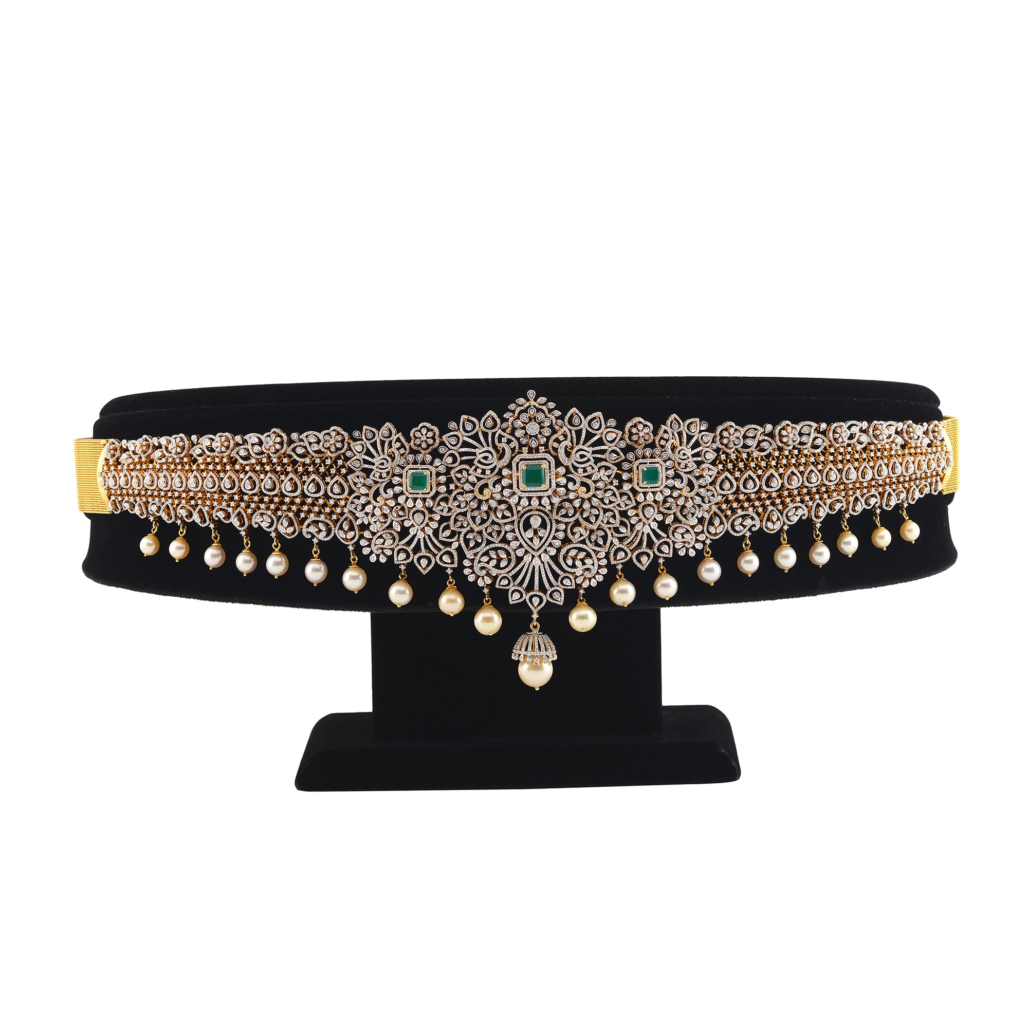 Diamond Vaddanam Crafted with18k Gold