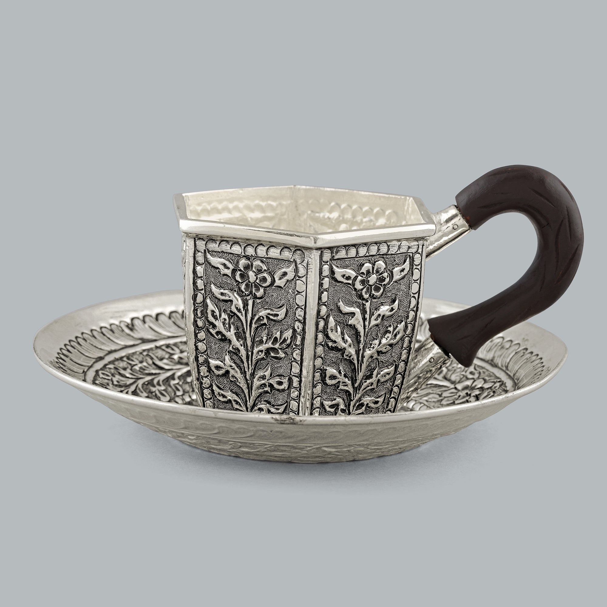 Silver Tea Cup with Saucer A Timeless Classic for Your Collection - Krishna Jewellers Pearls and Gems