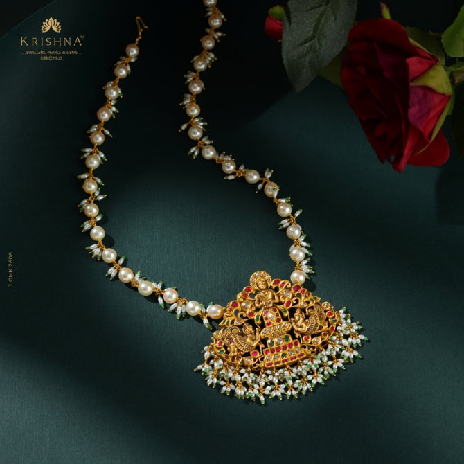 Gold Pearl String With Divine Pendant