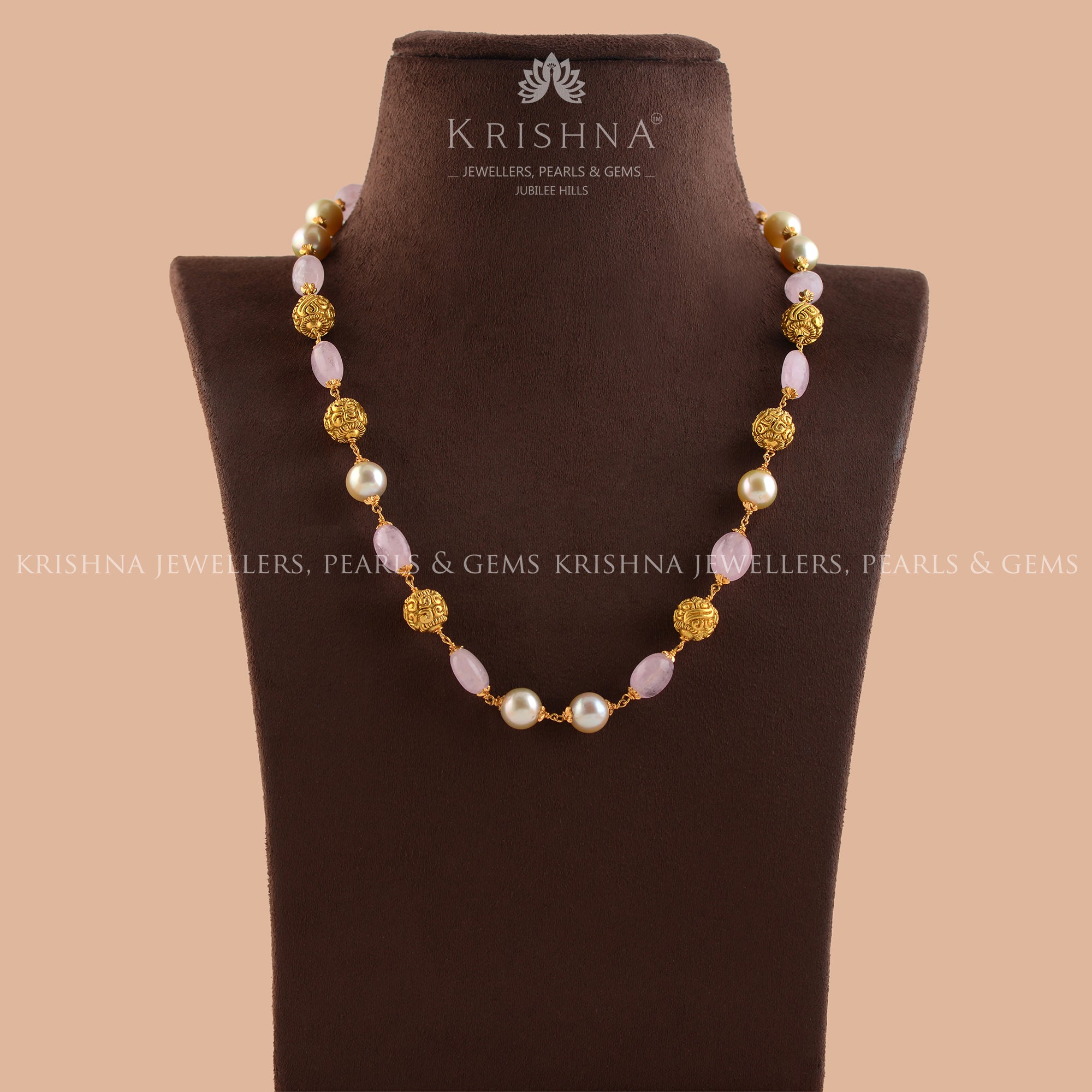 Premium South Sea Pearl and Beads Earrings in Gold