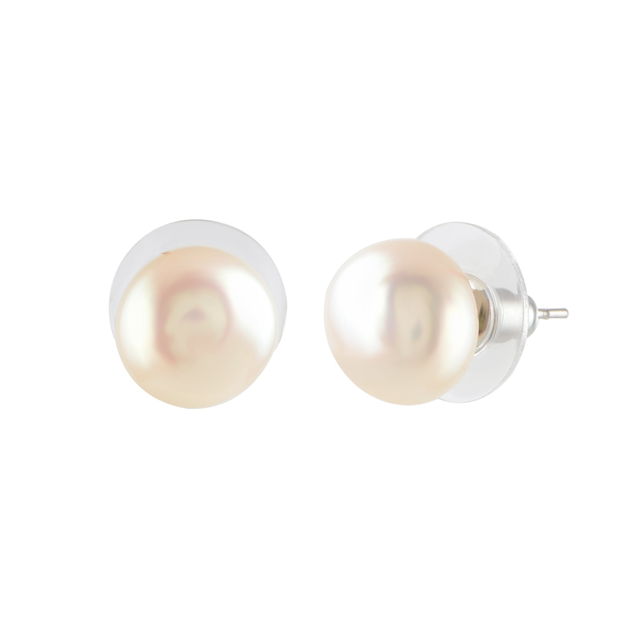 Timeless Fresh Water Button Pearl Earrings