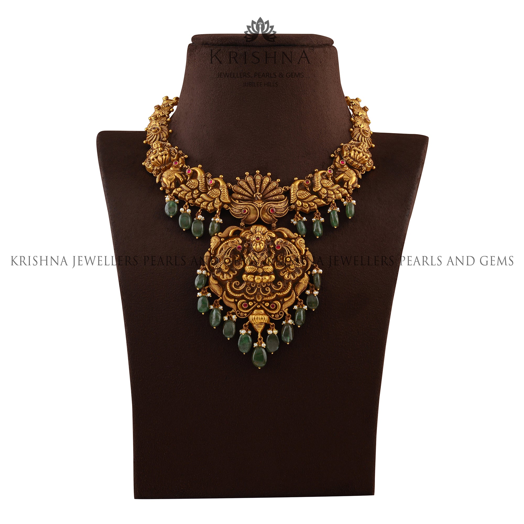 Nakshi Gold Necklace In Peacock Motif