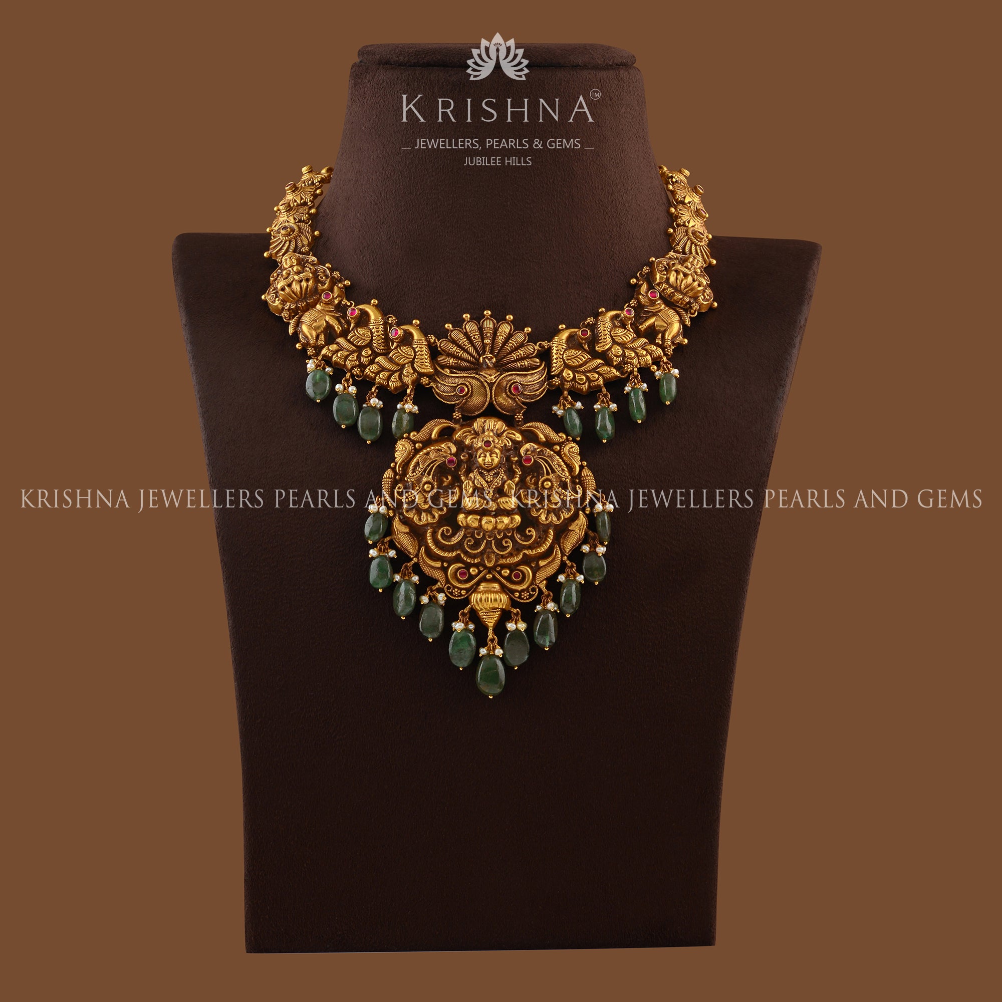 Nakshi Gold Necklace In Peacock Motif