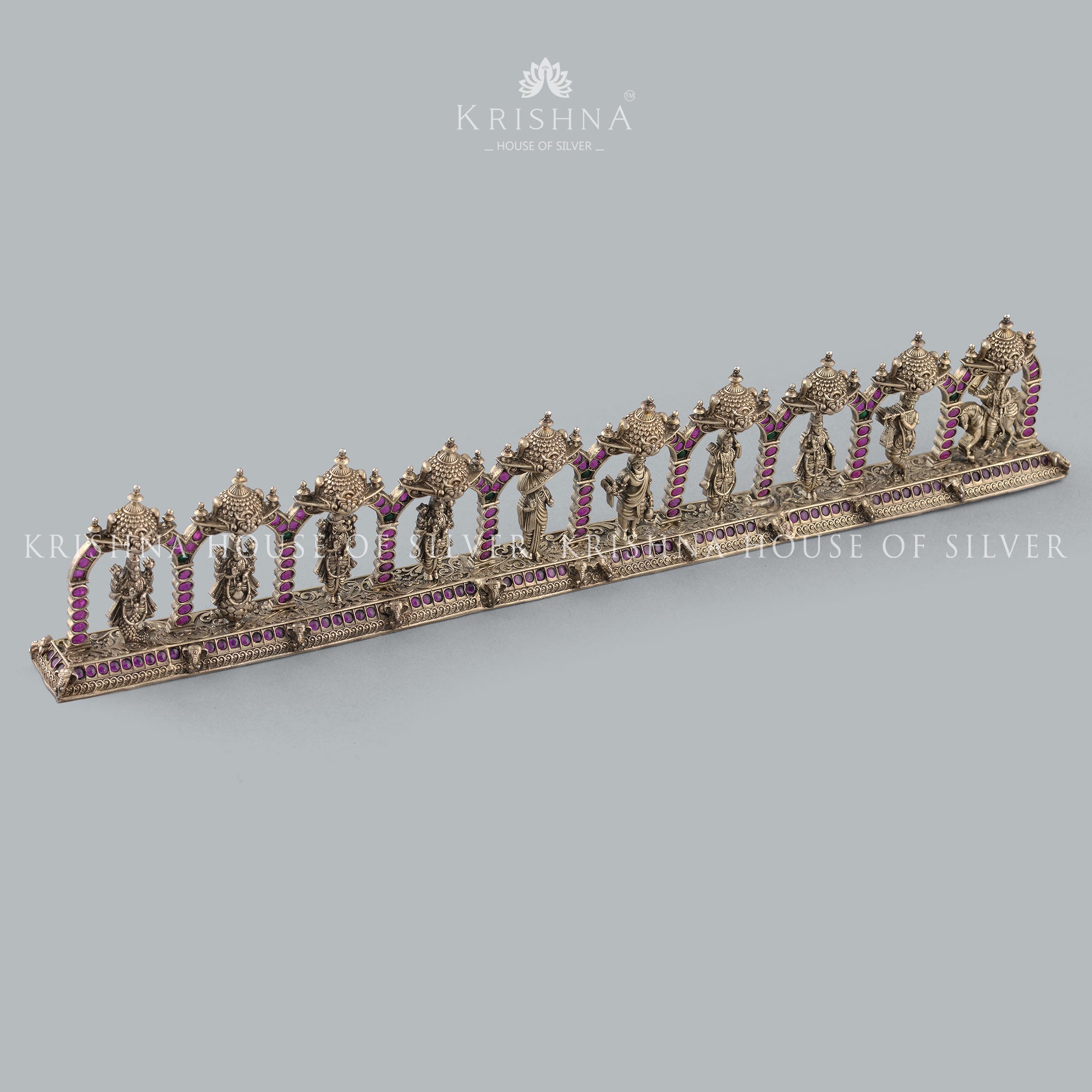 Handcrafted 10 Avatars of Vishnu in Silver