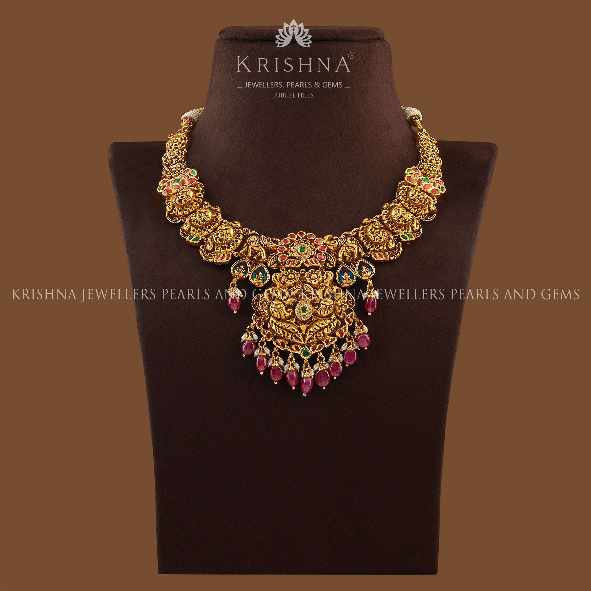 Nakshi Peacock Gold Necklace