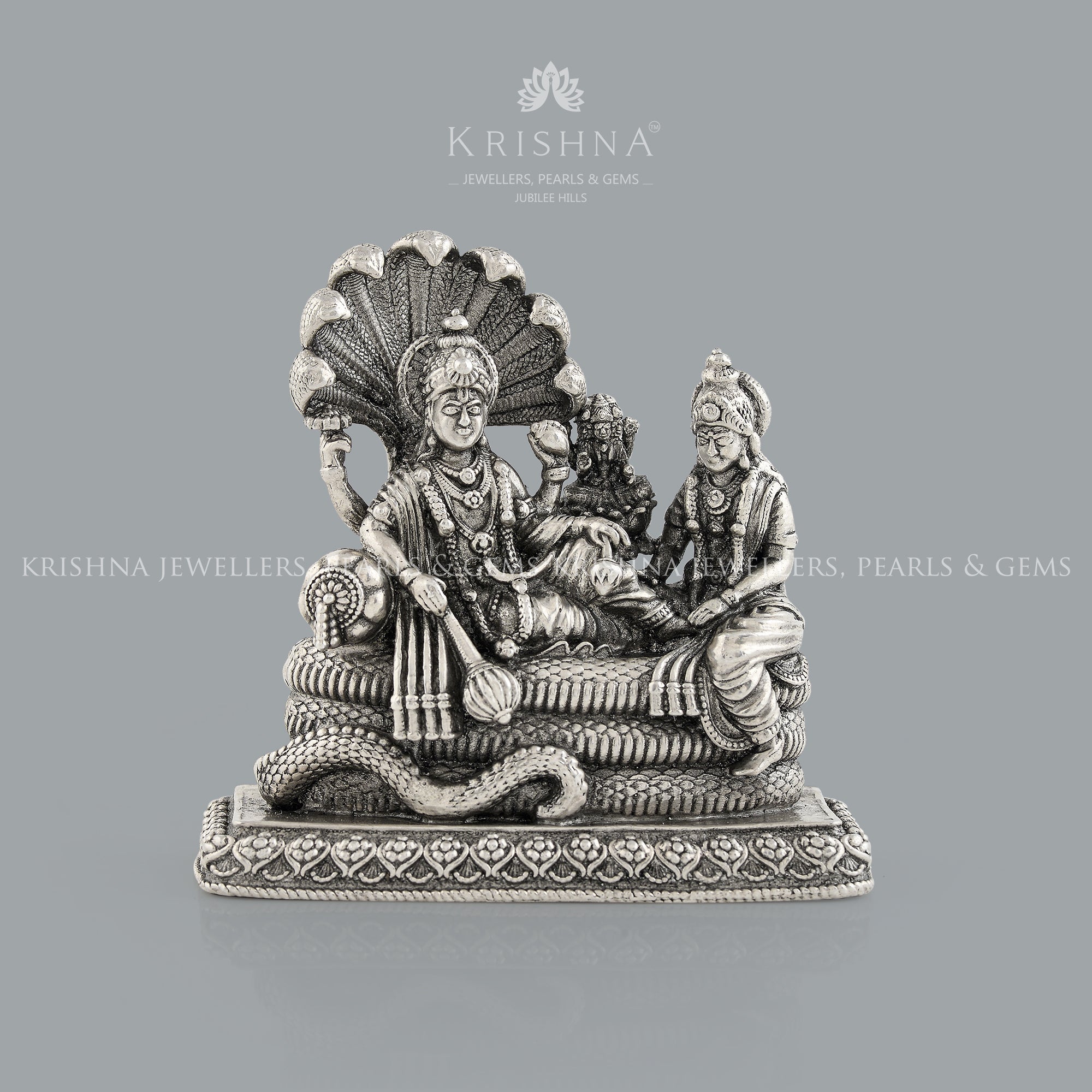 Vishnu Laxmi With Sesha Naga Idol  In Silver