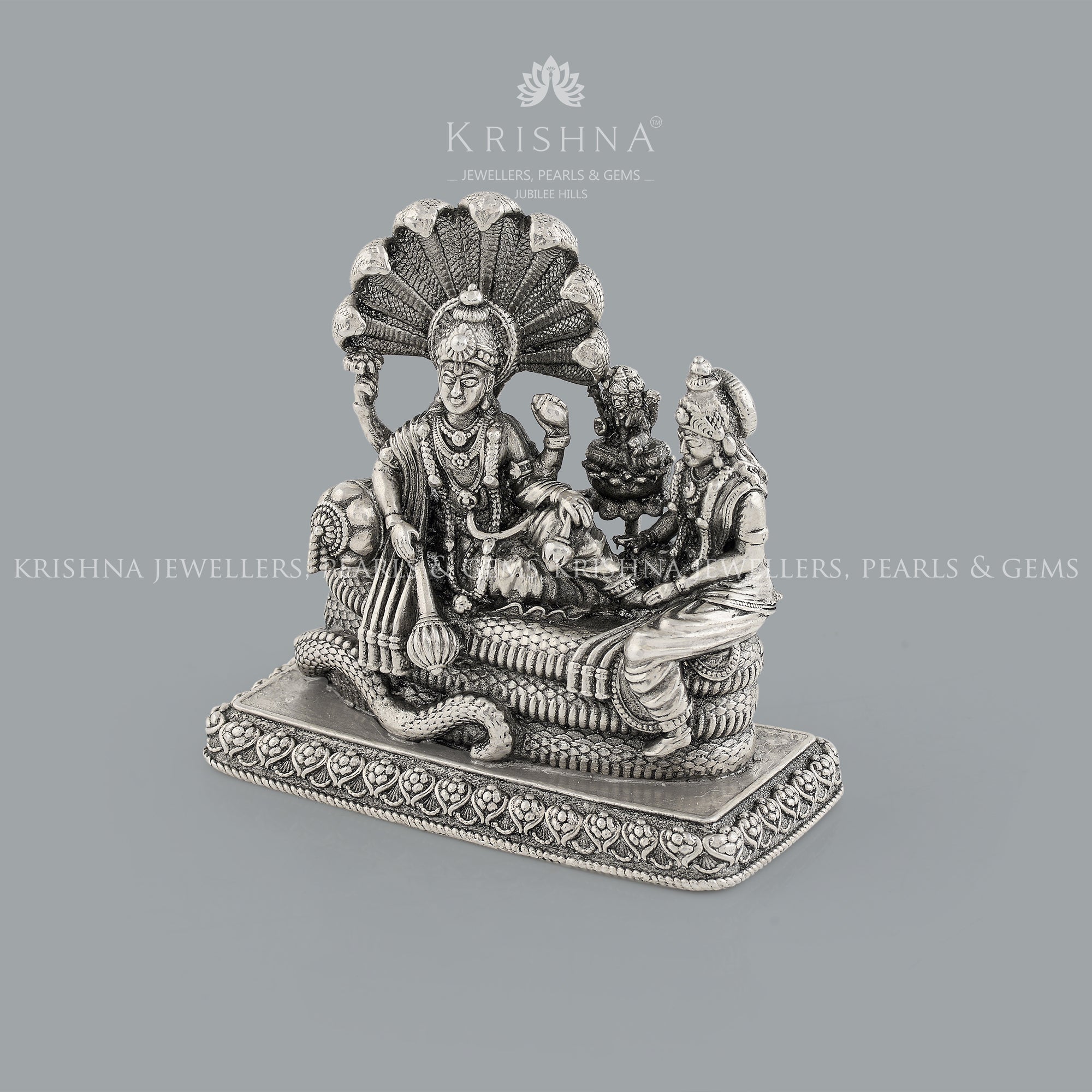 Vishnu Laxmi With Sesha Naga Idol  In Silver