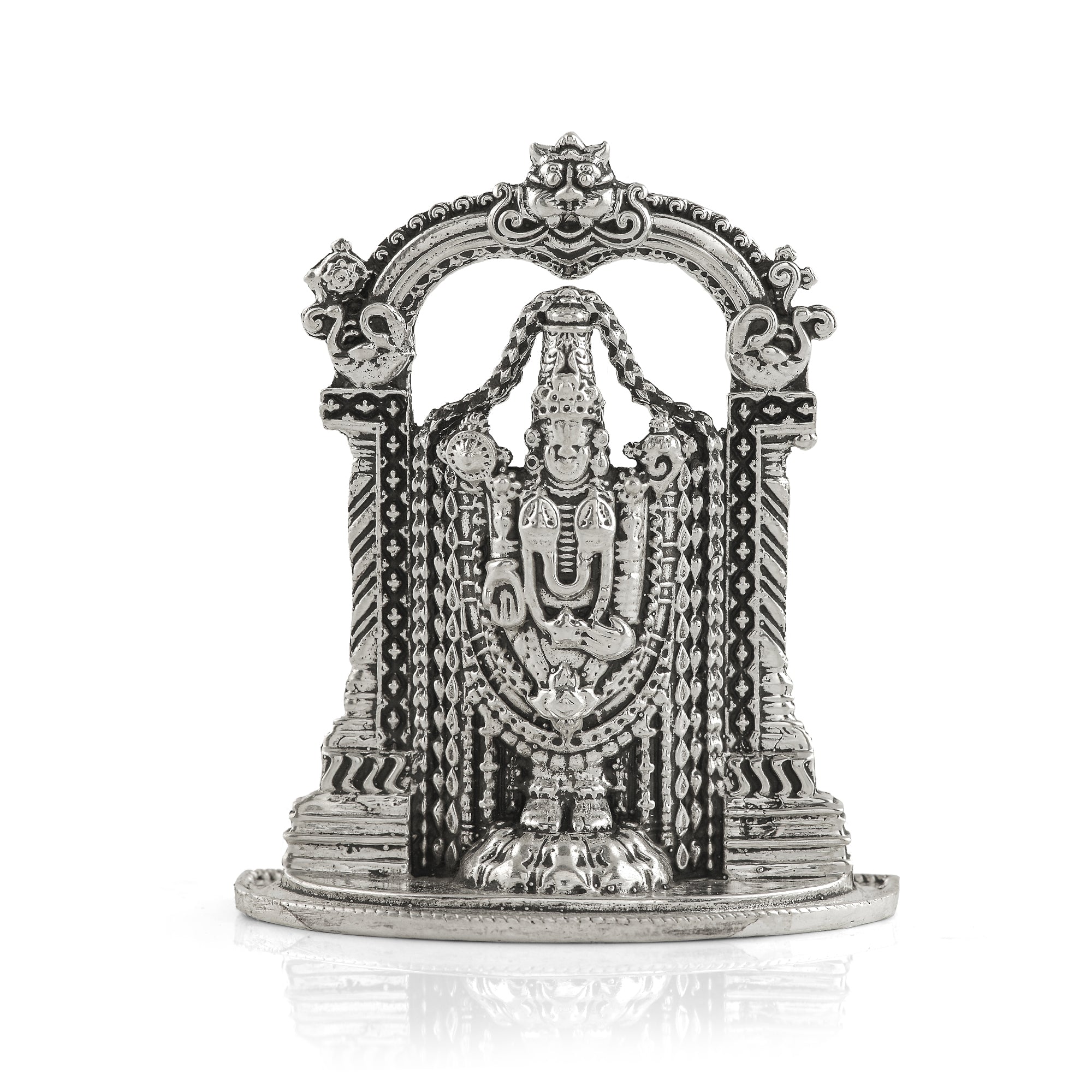 Lord Balaji Idol Crafted in 92.5 Pure Silver - Krishna Jewellers Pearls and Gems