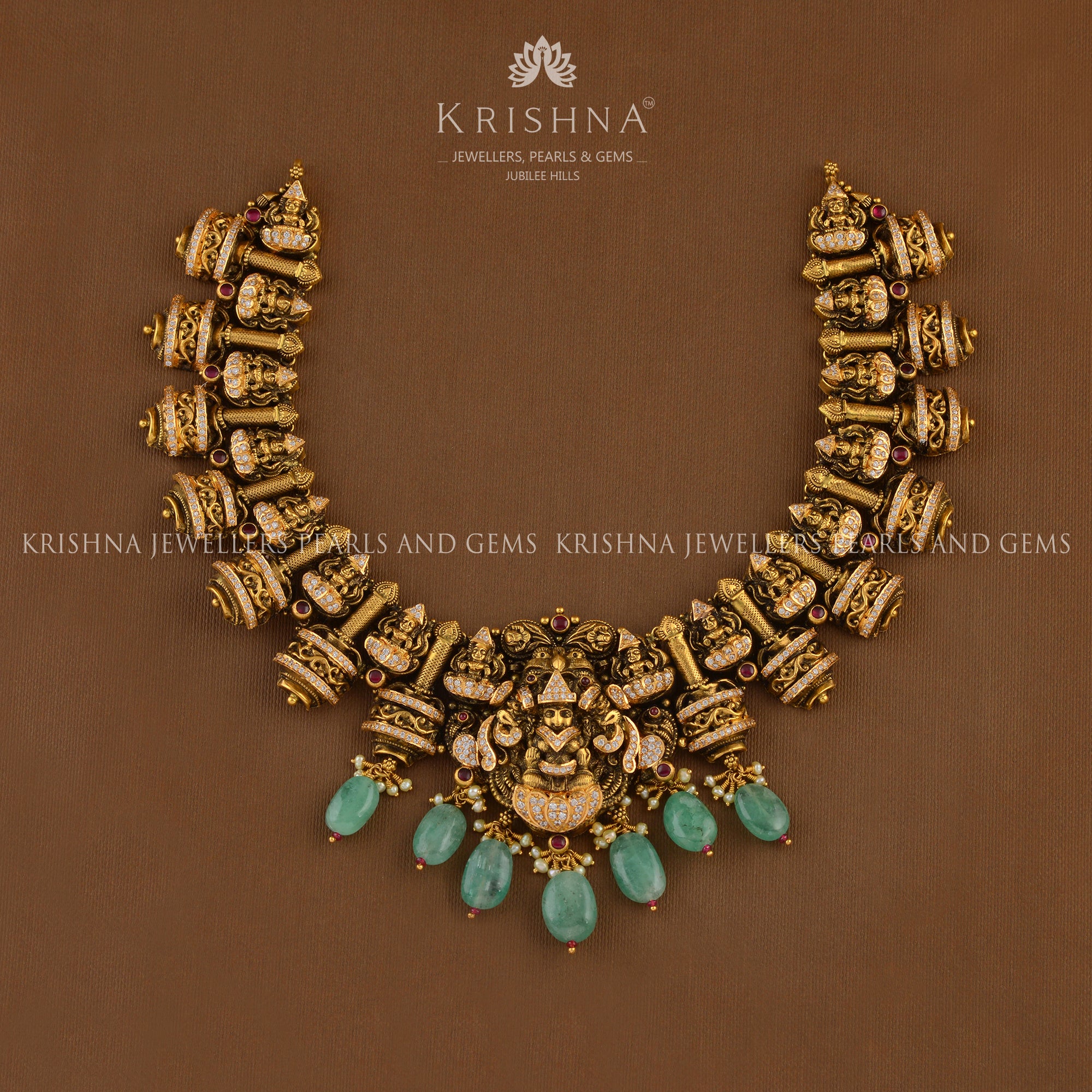 Divine Laxmi Gold Necklace - Krishna Jewellers Pearls and Gems