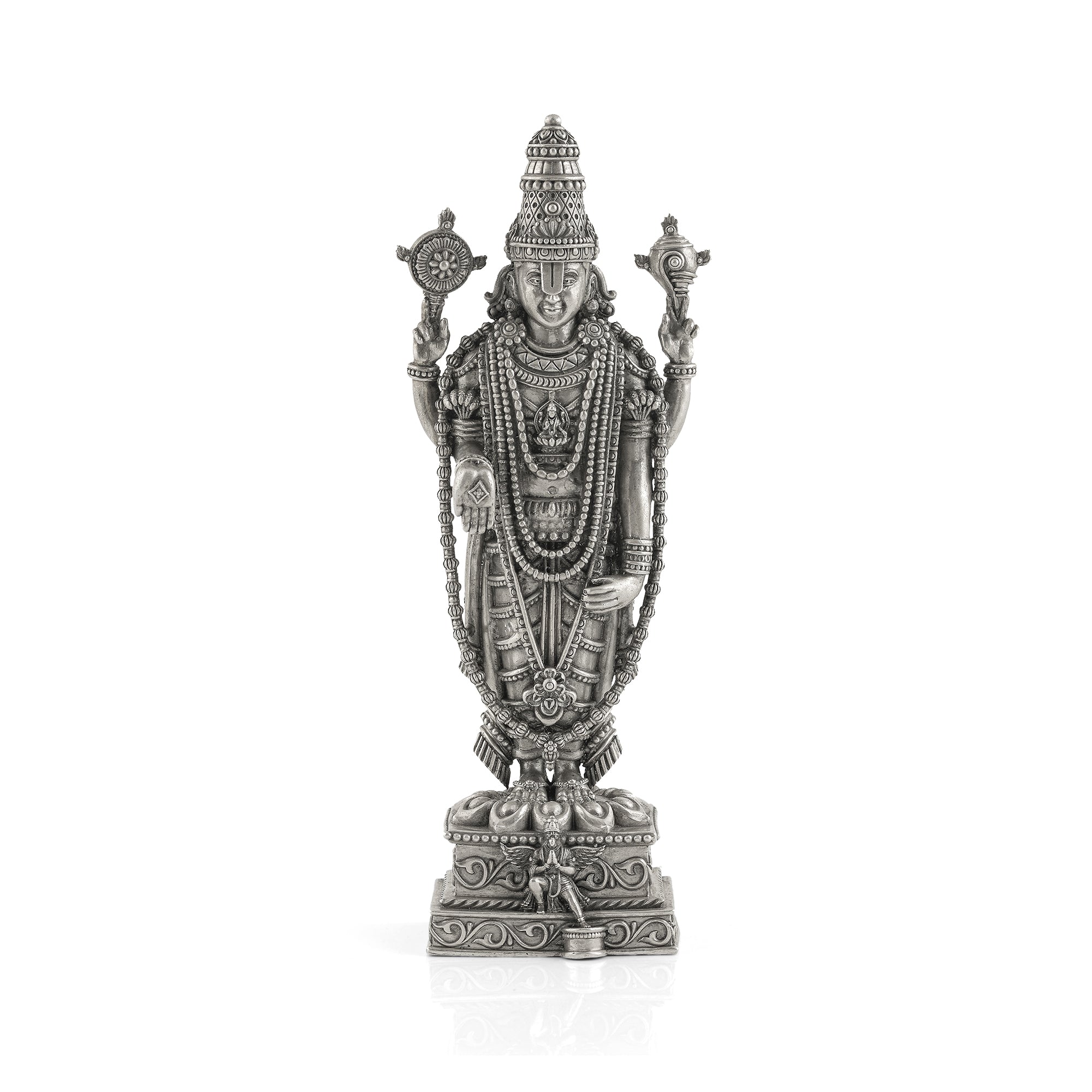 Silver Vishnu Idol in Antique Finish