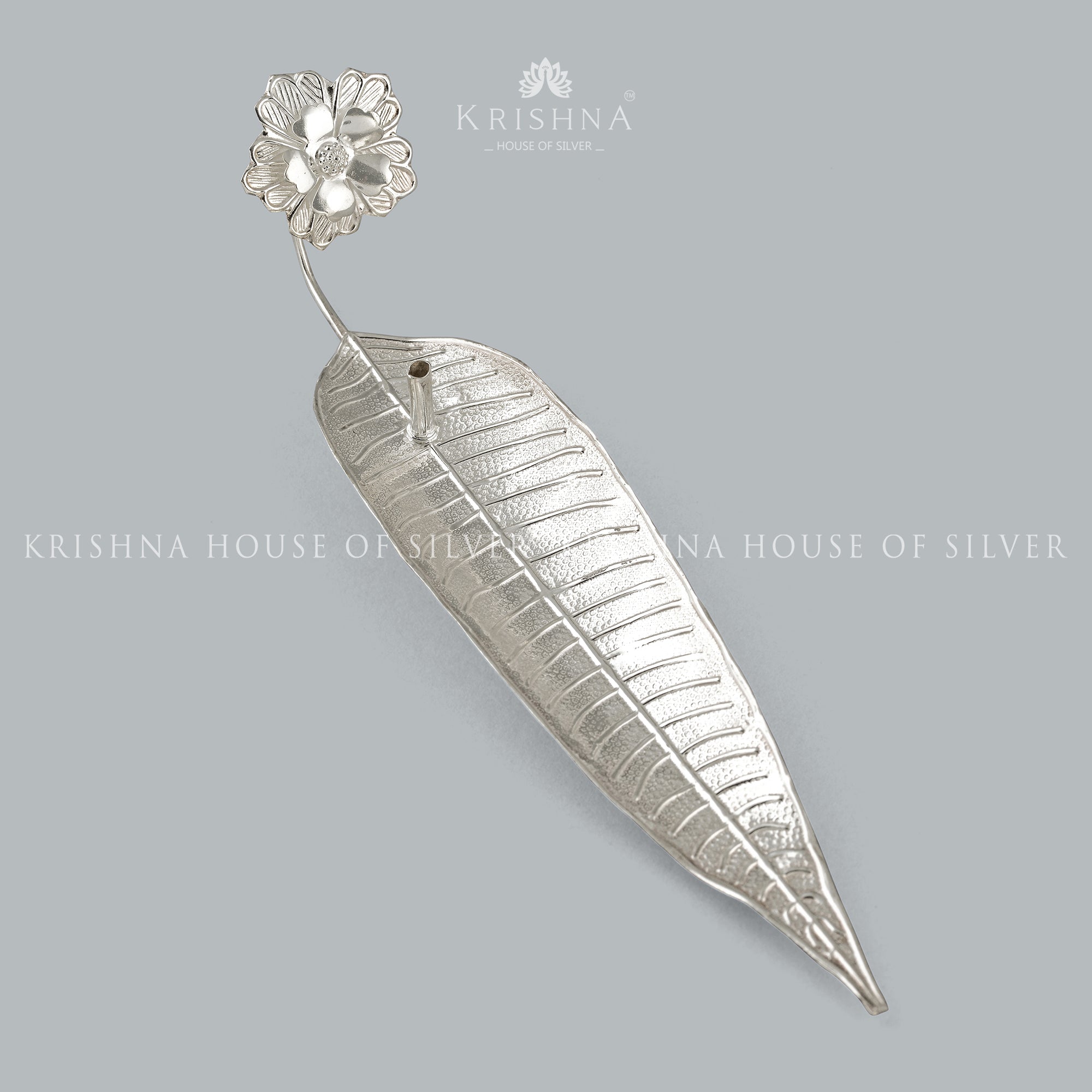 Handcrafted Silver Leaf Diya - Krishna Jewellers Pearls and Gems