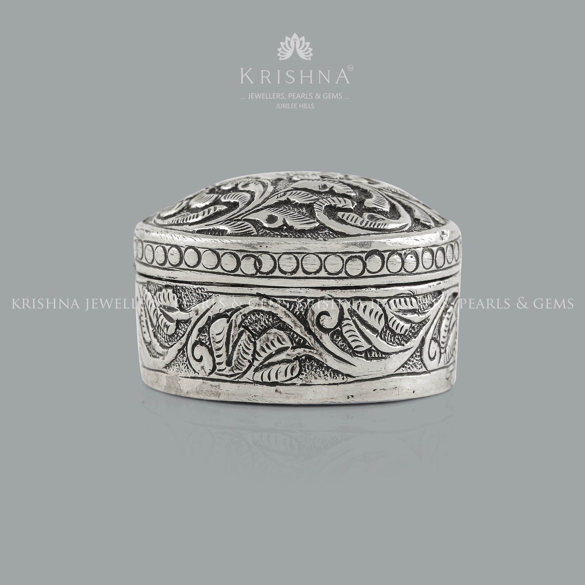 Antique Silver Box with Floral Designs