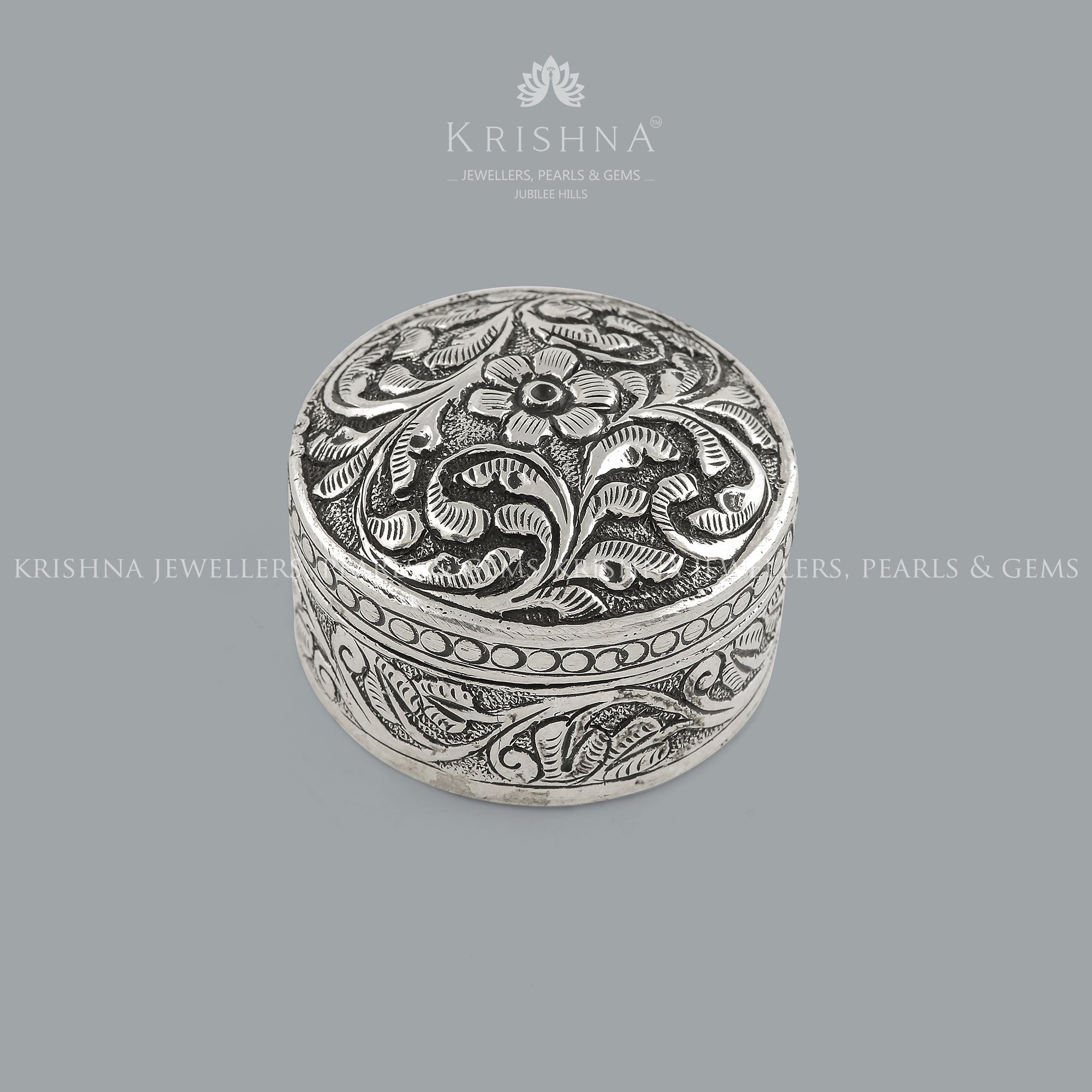 Antique Silver Box with Floral Designs