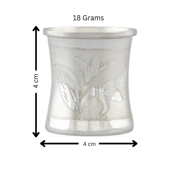 Elegant Silver Pooja Glass with Intricate Leaf Theme Design