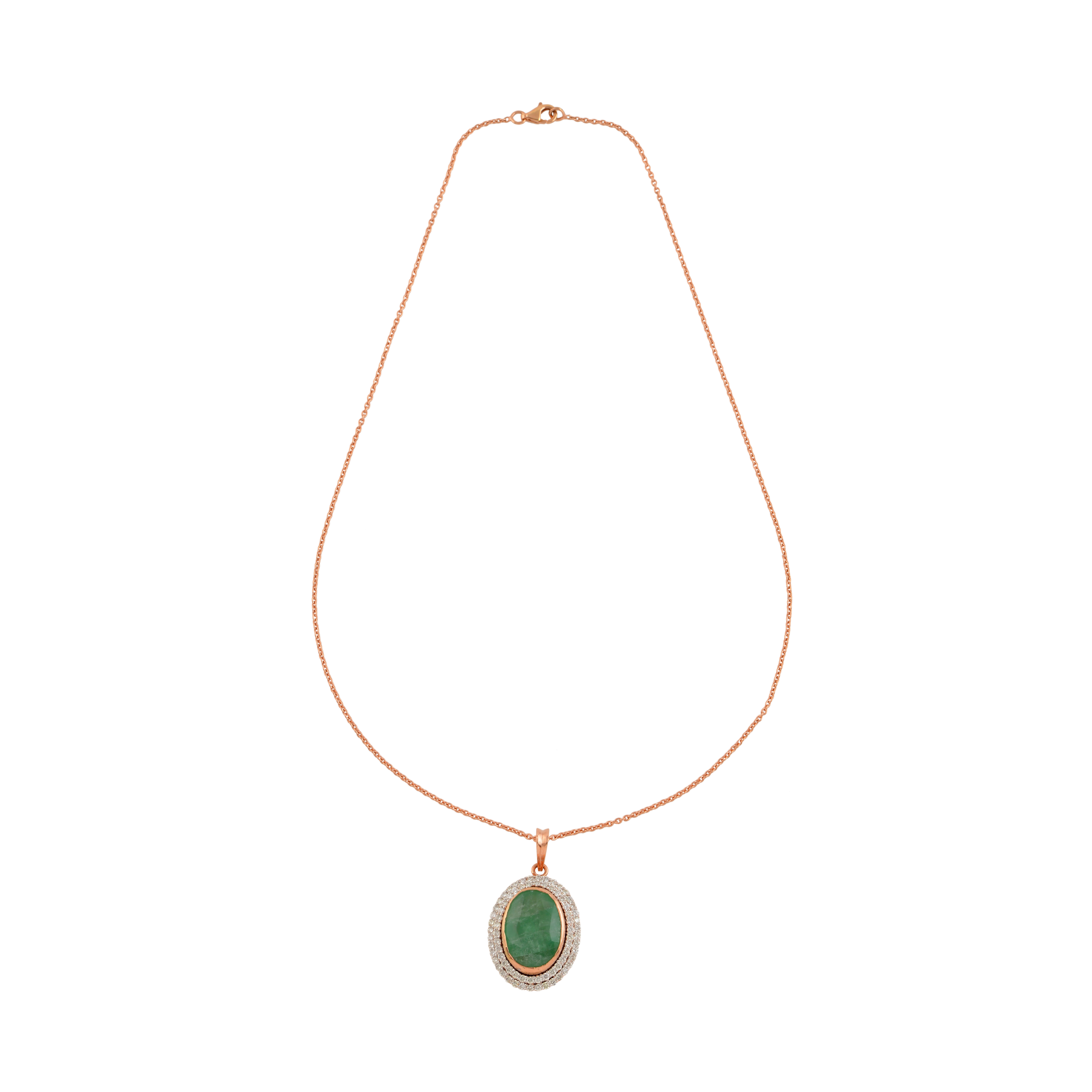 Stunning Gold Chain with Emerald Pendant