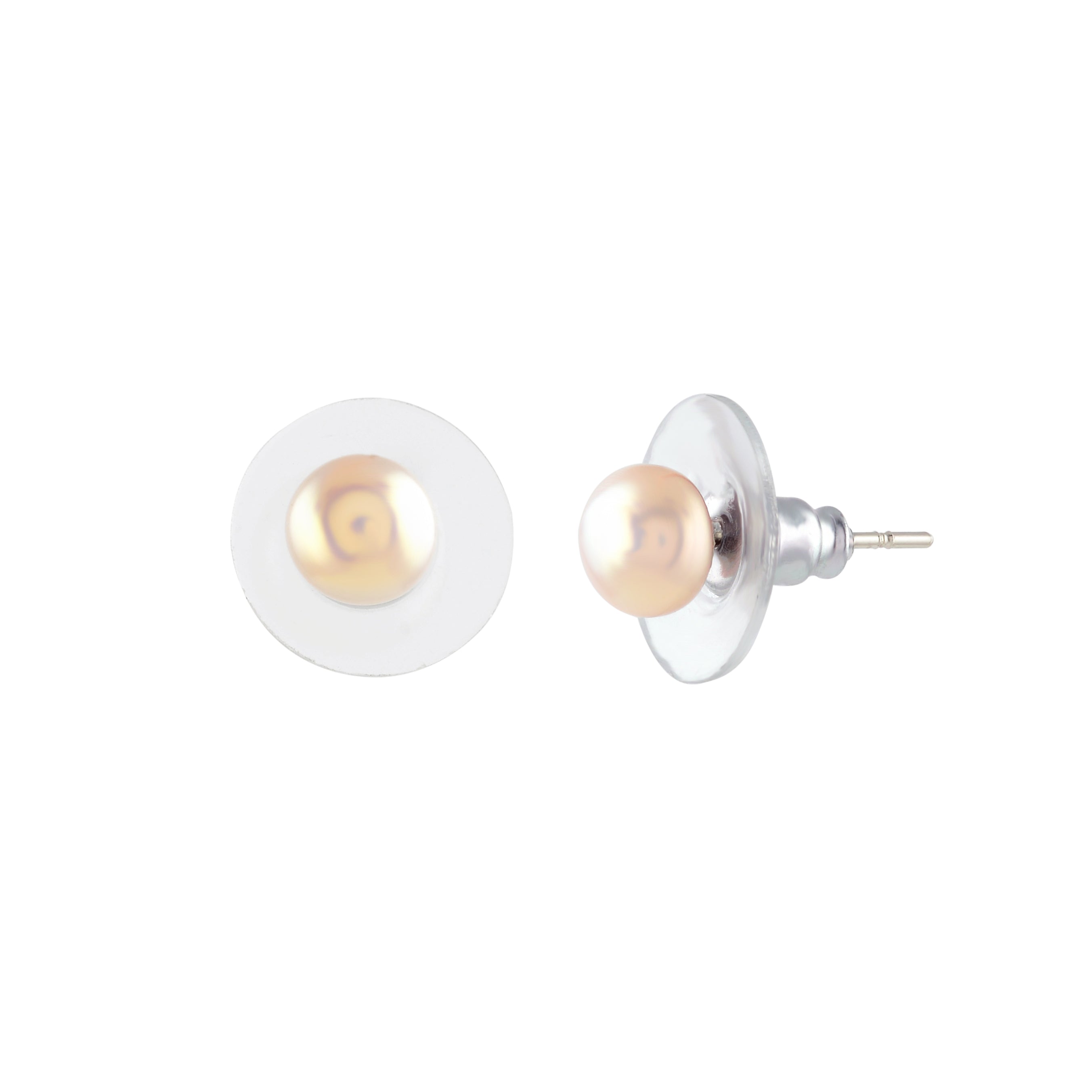 Classic Button Pearl Alloy Earrings