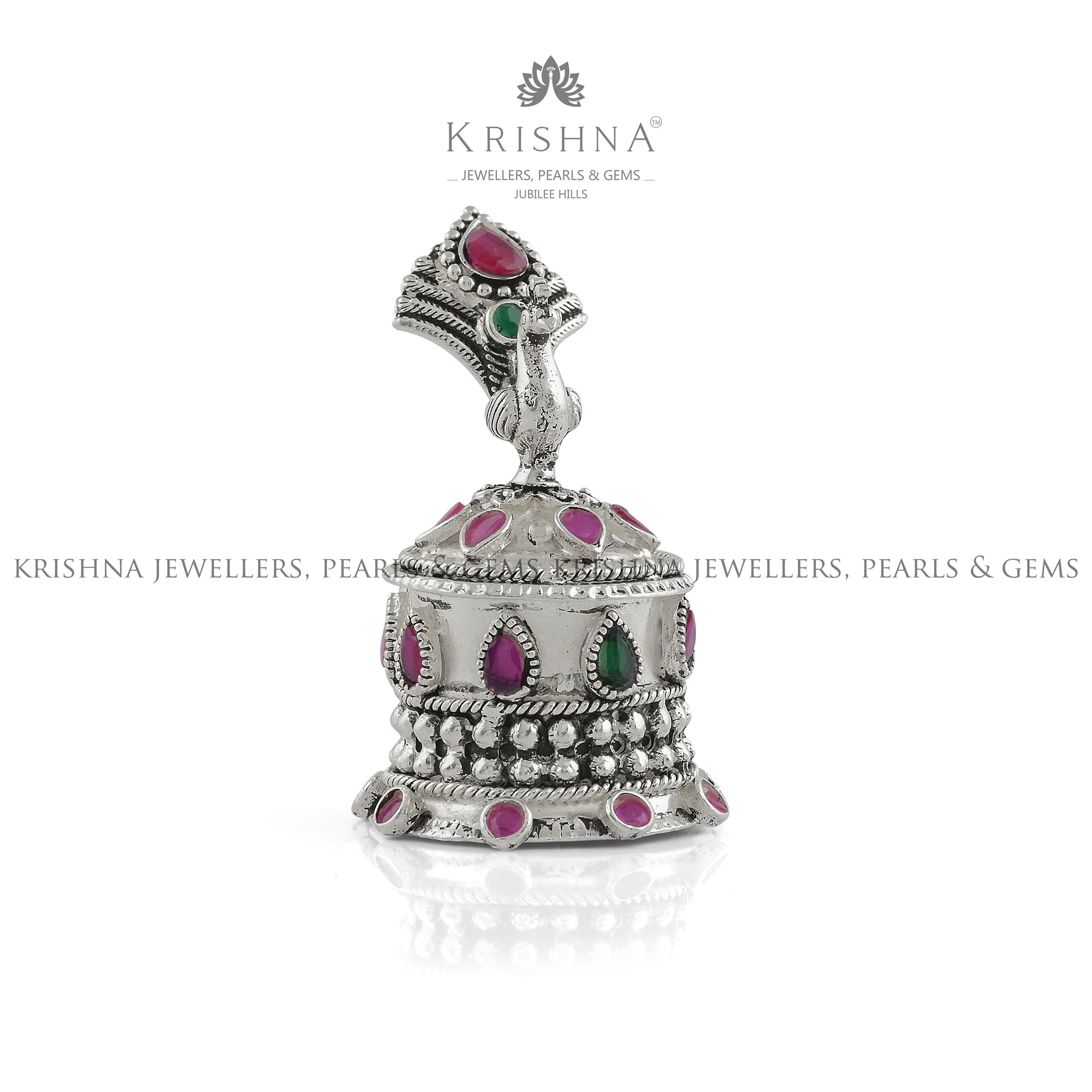 Silver Kalash-Nariyal Stand for Pooja cum Agarbatti Stand with Nakshi Plate  - 1-1-S352 in 11.000 Grams