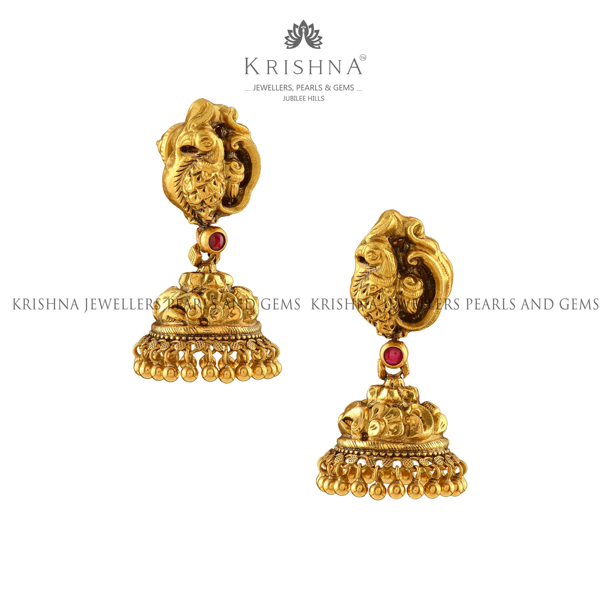 Gold Jhumka Earrings