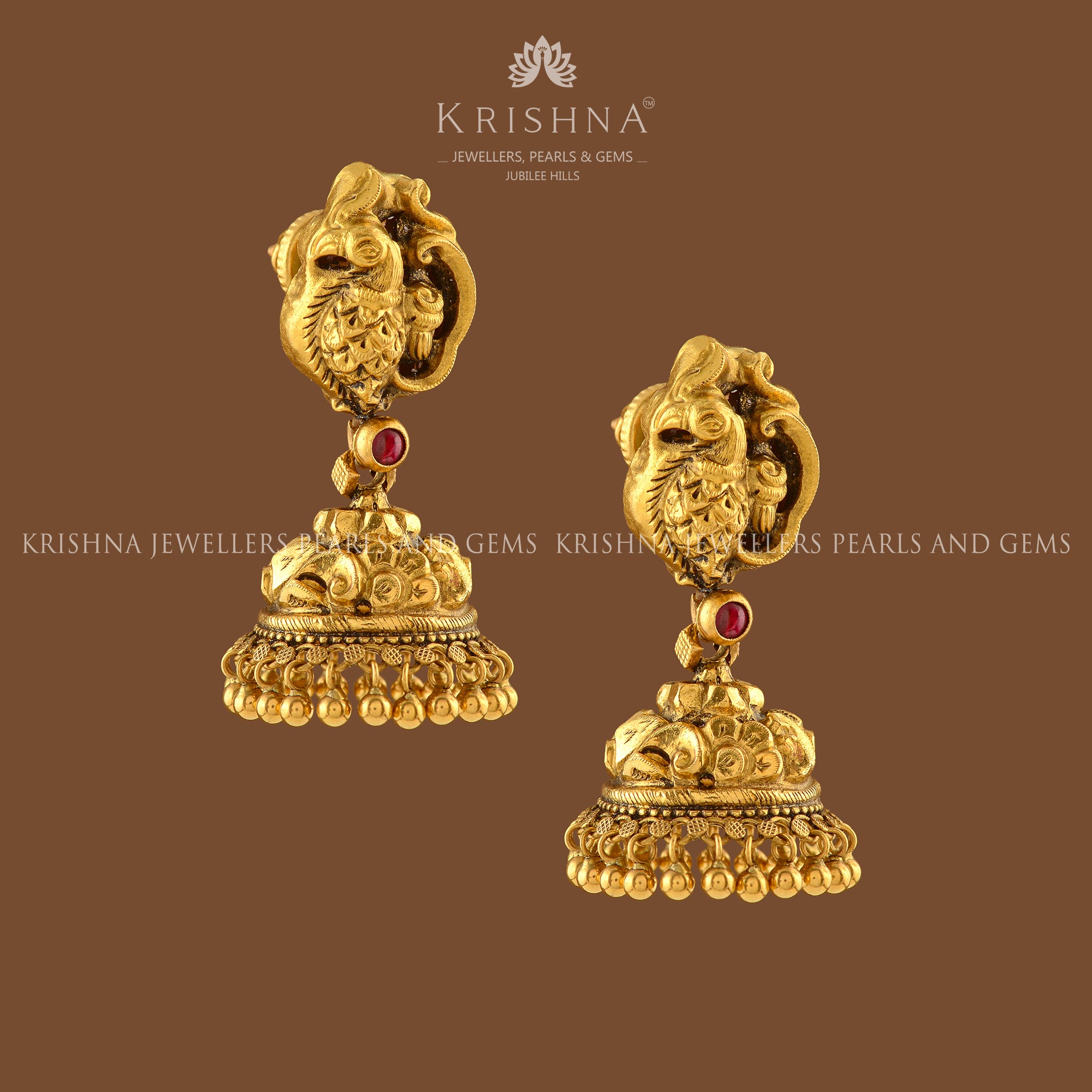 Gold Jhumka Earrings