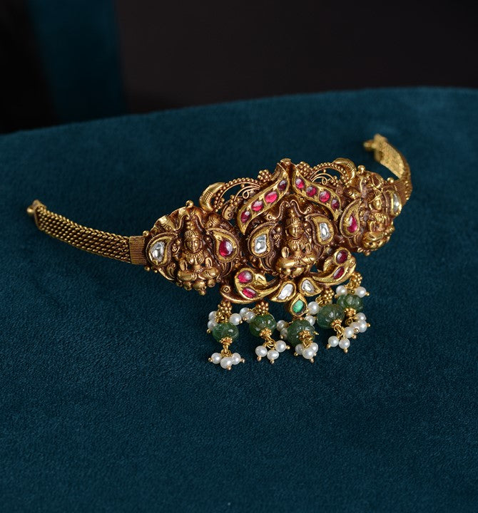 Timeless Laxmi Motif Gold Bajuband