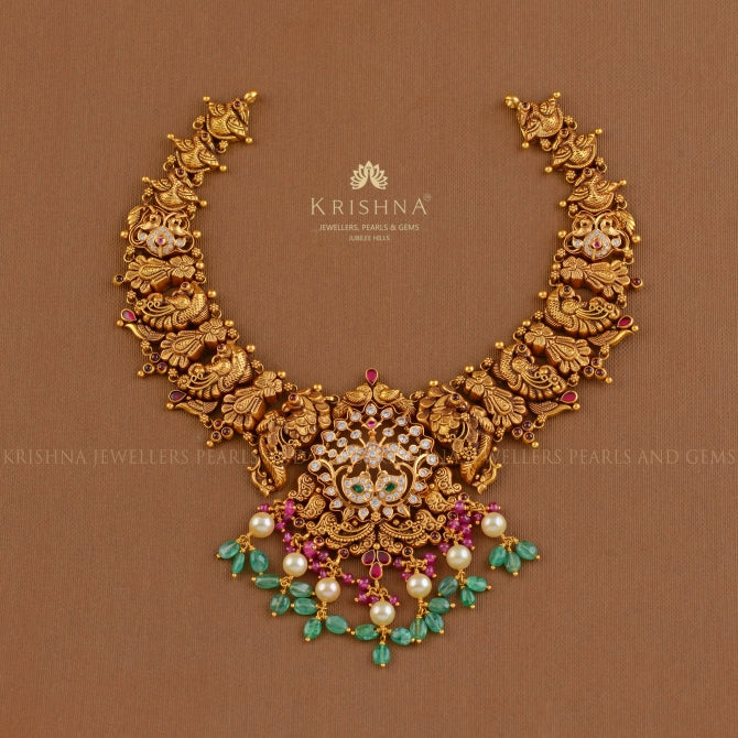 Traditional Peacock Gold Necklace