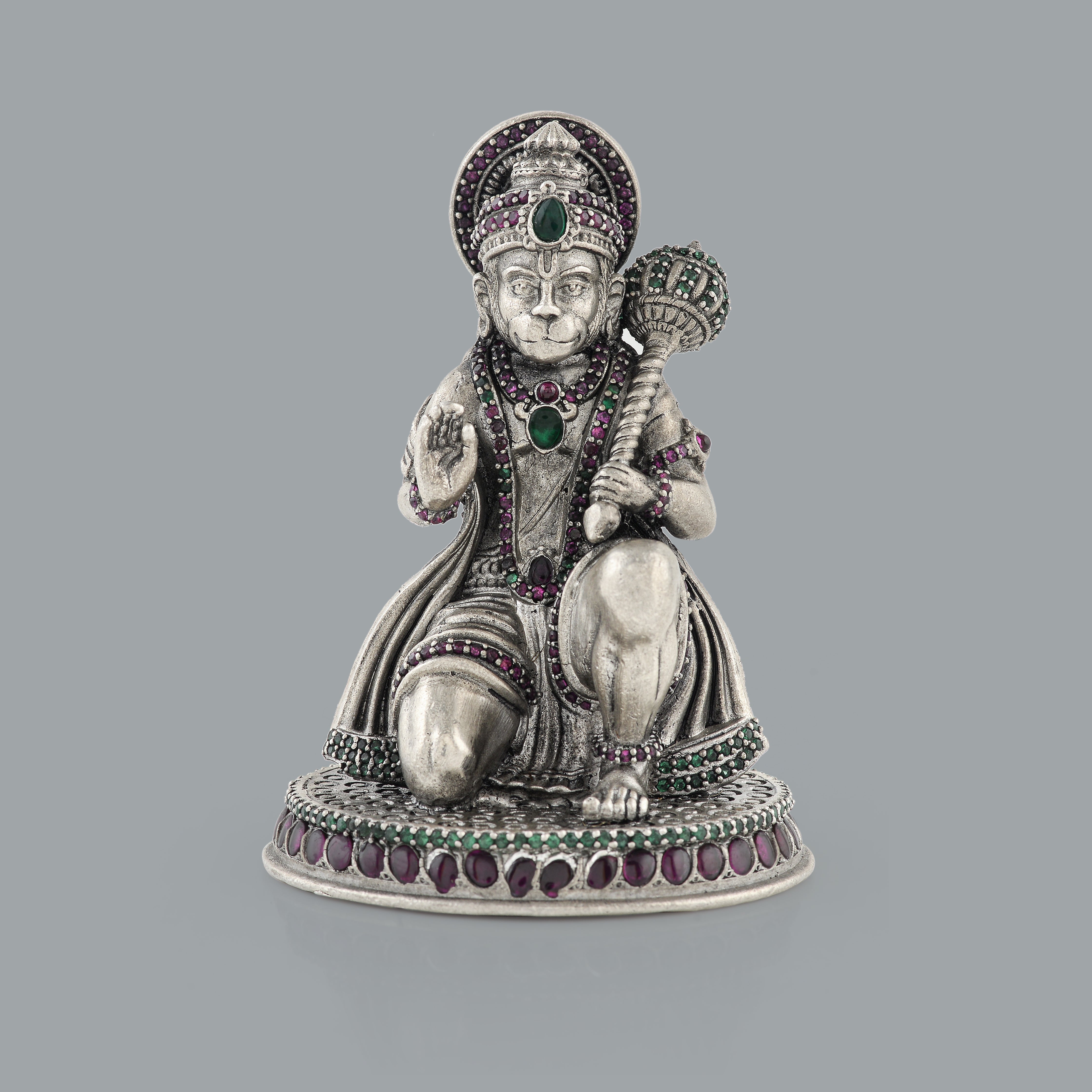 Antique Silver Bajrangbali Idol
