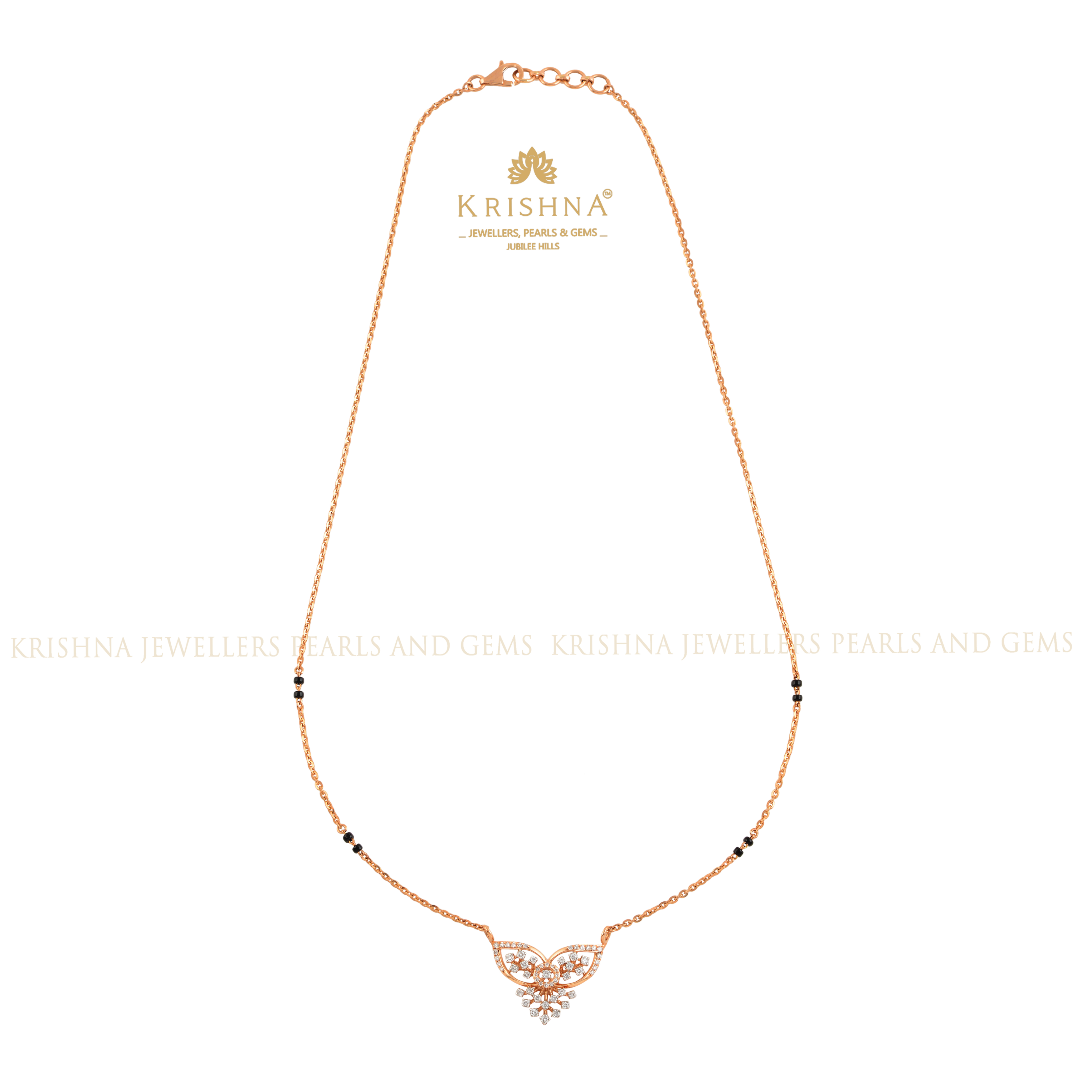 Traditional Mangalsutra with Leaf Motif Pendant